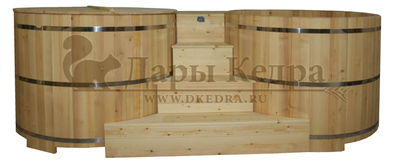 Двойная круглая купель для бани из кедра
